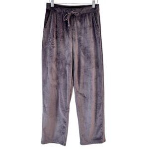 House of Harlow 1960 Velvet Straight Leg Pull On Pants Purple Gray S Relaxed